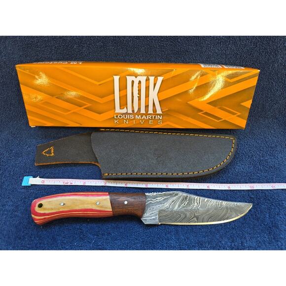 Hunting Bowie Knife 10 Inch Custom Made Forged Damascus Blade LMK Knives #7639 - Picture 1 of 8